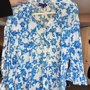 Blue Floral Women's Top